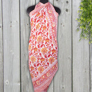Beach Wear Sarong Floral Hand Block Print Pure Soft Cotton - CraftJaipur